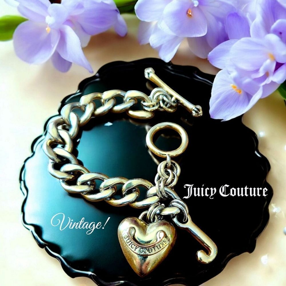 JUICY COUTURE Vintage Gold Starter Bracelet with Toggle Scepter TIMELESS CHIC!